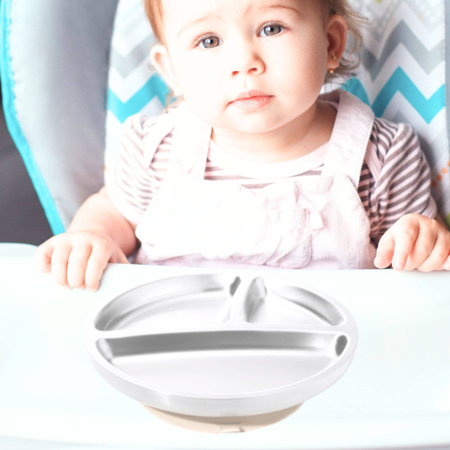 Joli Monde - Wholesale Dinner Plate - Kids & Baby - Stainless steel plate with silicone suction cup - Sand1