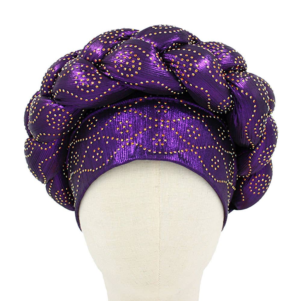 Sensibling Corp. - Wholesale Turban - Women's - Bling Studded Braided Turban Hair Wrap15