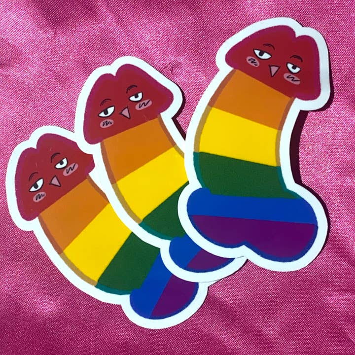 Rainbow Dick Sticker for wholesale by Zippyidk