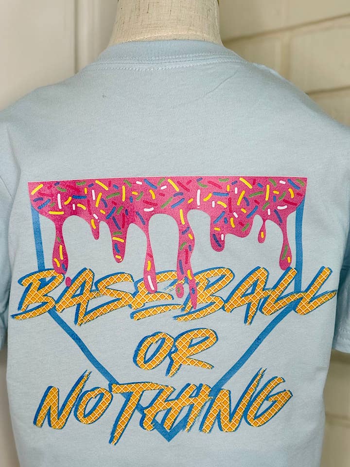Two Brothers Tailoring Co. - Wholesale Screen Printed T-Shirt - Women's - Baseball or Nothing Sundae Tee