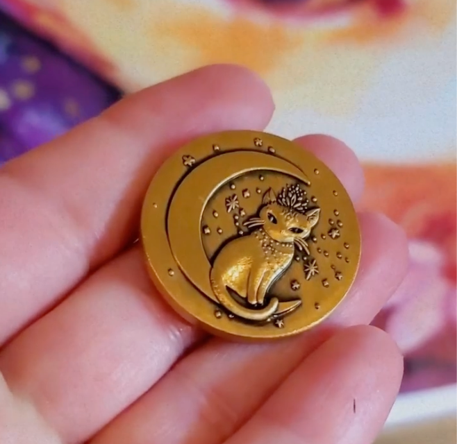 Nicole Piar - Wholesale Keepsake Coin/Token - Witch Cats Golden Divination Coin, Talisman, Altar Decor1