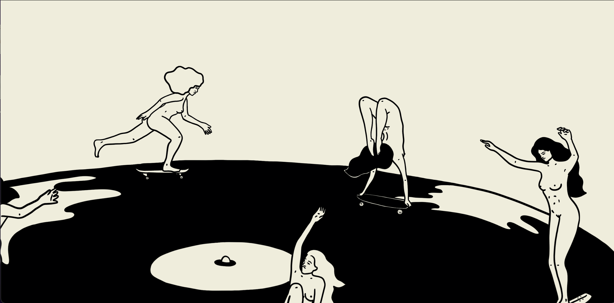 Tumbleweed Design Studio - Wholesale Art Print - Skate Session on Vinyl Record Minimal Art Print3