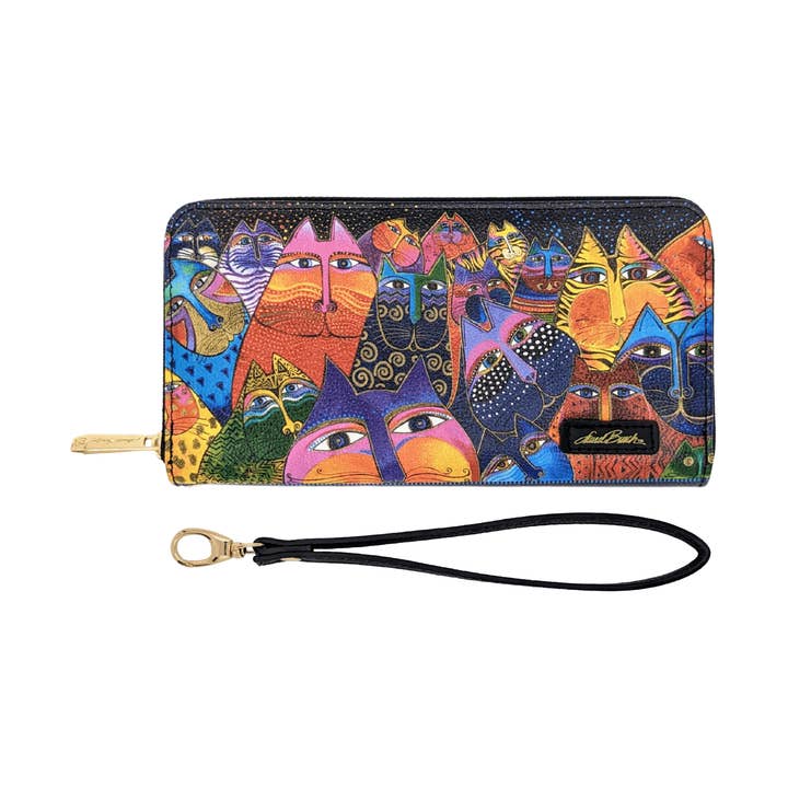 Fantasticats Wristlet Wallet for wholesale by Laurel Burch Studios