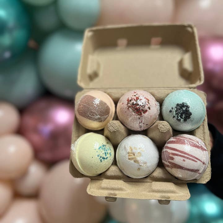 Natural bath bomb set mini bath bomb gift 6 pack for wholesale by JM Botanicals - Handcrafted Skin Care