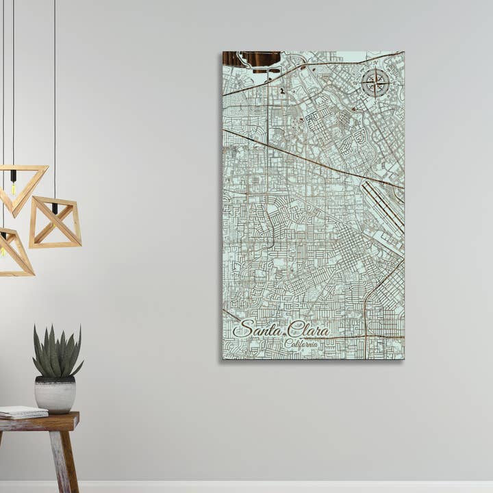 California: Santa Clara Street Map for wholesale by Fire & Pine