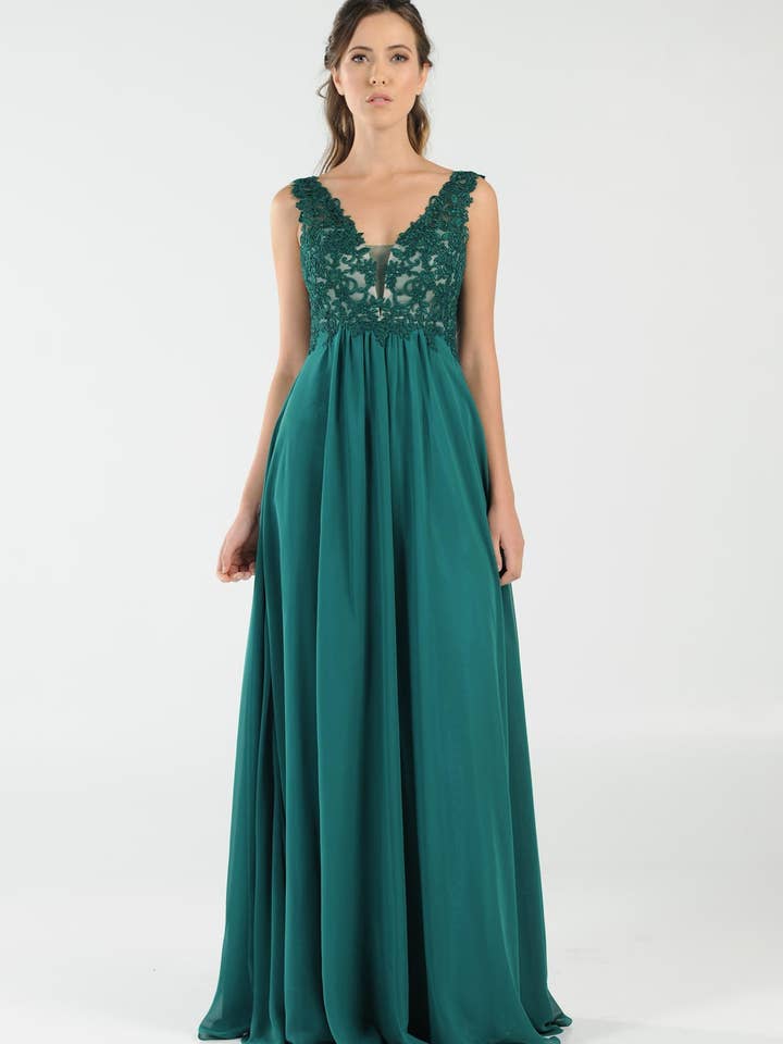 8012- Fließendes langes Chiffonkleid für den Großhandel von POLY USA