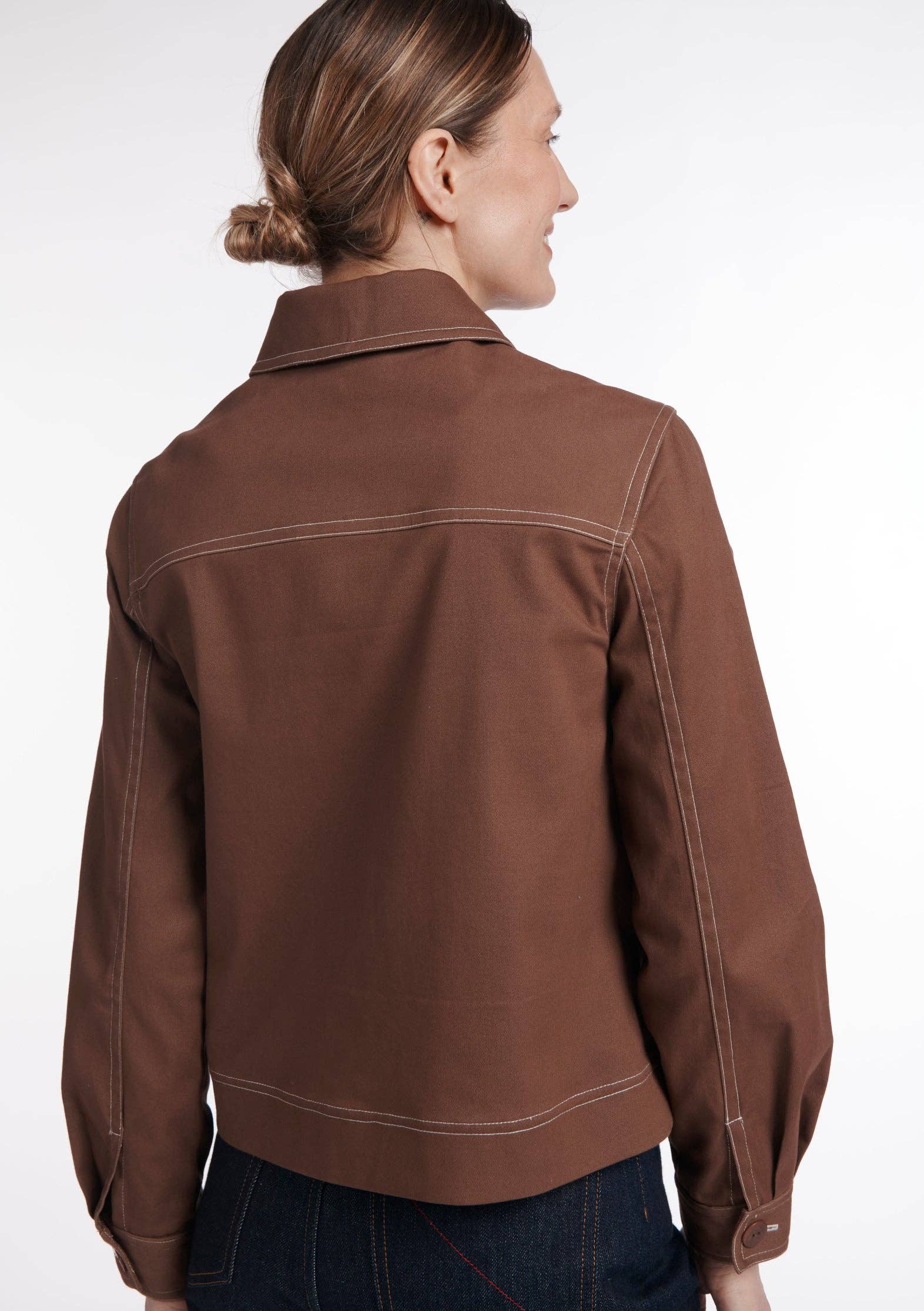 MADE IN SENS - Wholesale Jacket - Women's - VAIANA PLAIN CHOCOLATE JACKET3
