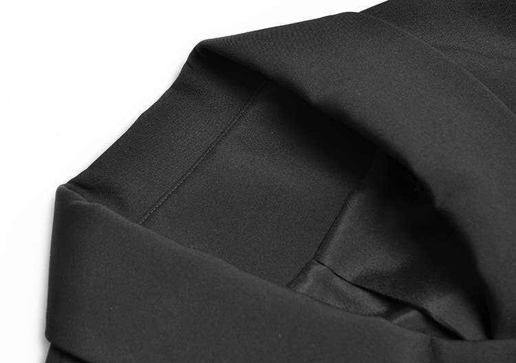 Schwarz Eleganter Damenanzug mit Mesh-Rock, zweiteilig für den Großhandel auf Faire3