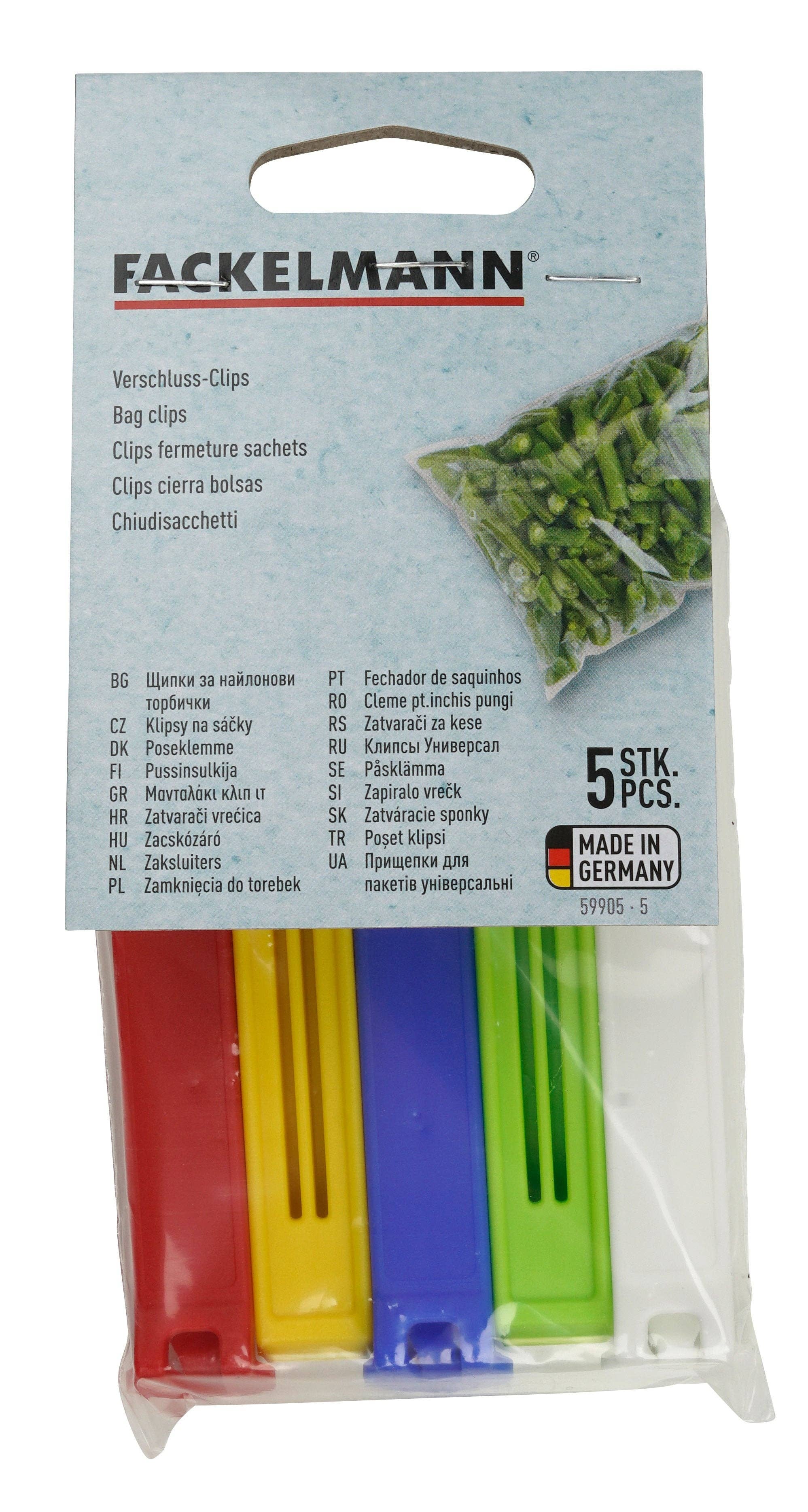 Fackelmann - Wholesale Kitchen Tool/Gadget - Set of 5 colored clips for Tecno bag closure1