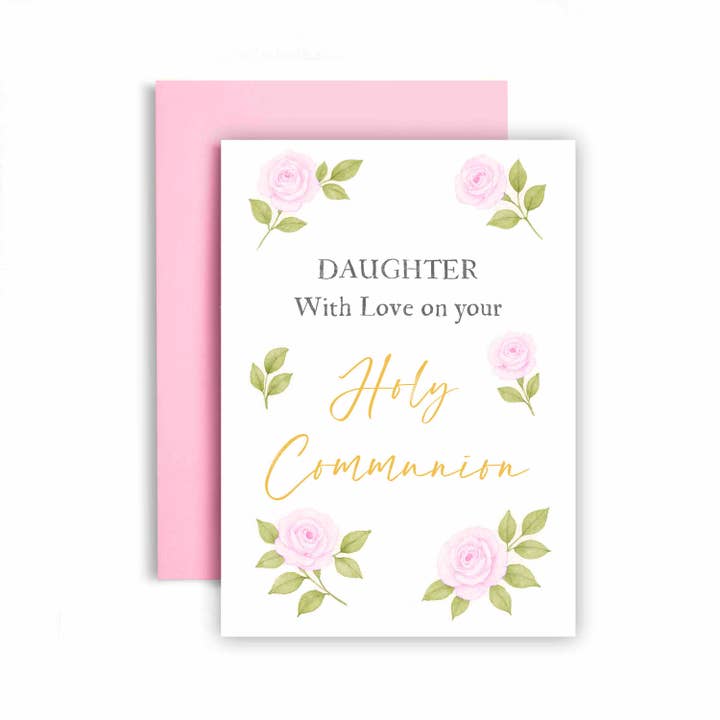 Huxters - Wholesale Religious Card - On a Special first Holy Communion Gold Floral Card15