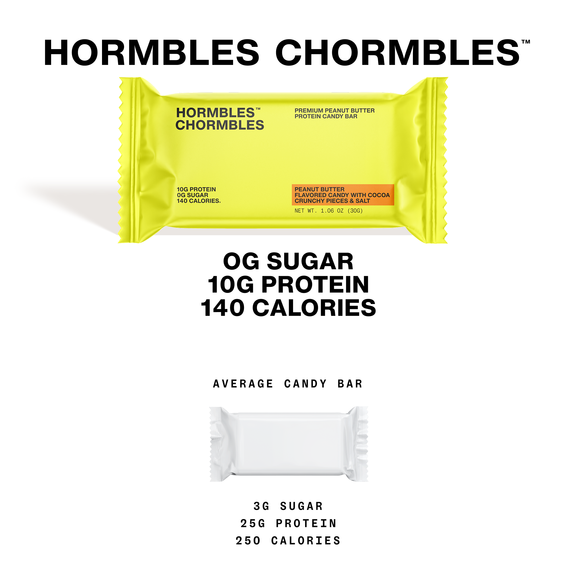Hormbles Chormbles - Wholesale Chocolate Bar - Peanut Butter Chocolate Protein Candy Bar (12 per carton)2