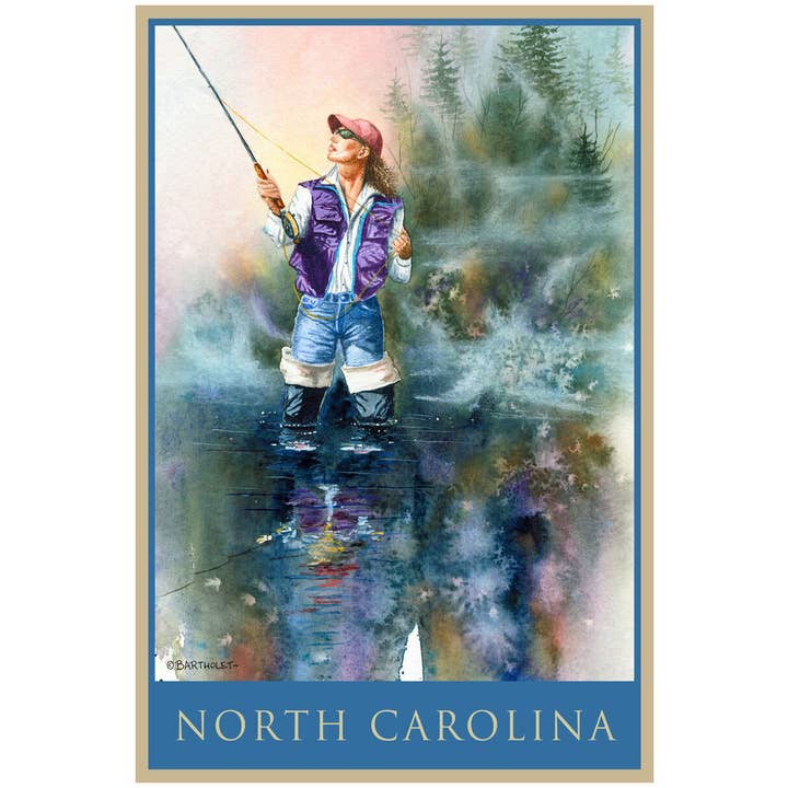 Aimant BA de pêche à la mouche pour femme de Caroline du Nord pour la vente par Kalan Souvenir
