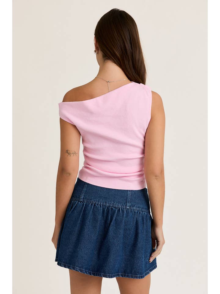 LE LIS - Wholesale Knit Top - Women's - ASYMMETRICAL NECK SWEATER TOP58