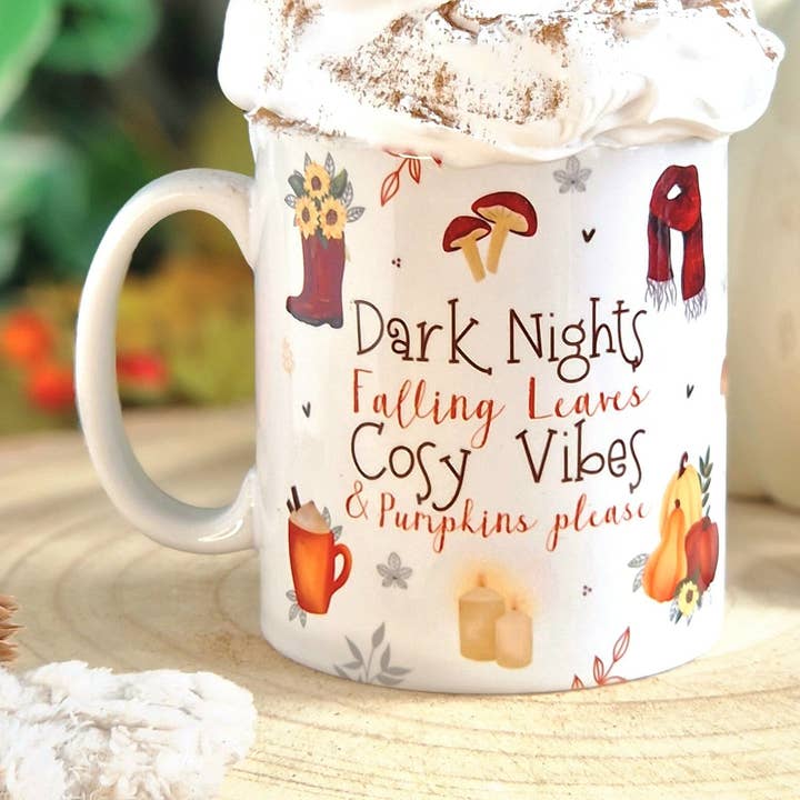Dark Nights Autumn Mug for wholesale by Becki Leigh Studios