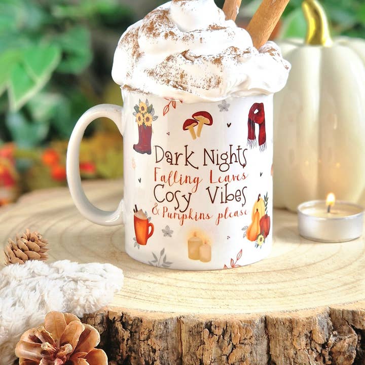 Dark Nights Autumn Mug for wholesale by Becki Leigh Studios