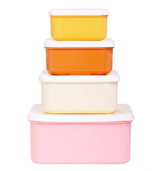 A Little Lovely Company - Vente Sac/boîte repas – enfant - Ensemble boîtes à déjeuner et snack : arcs-en-ciel2