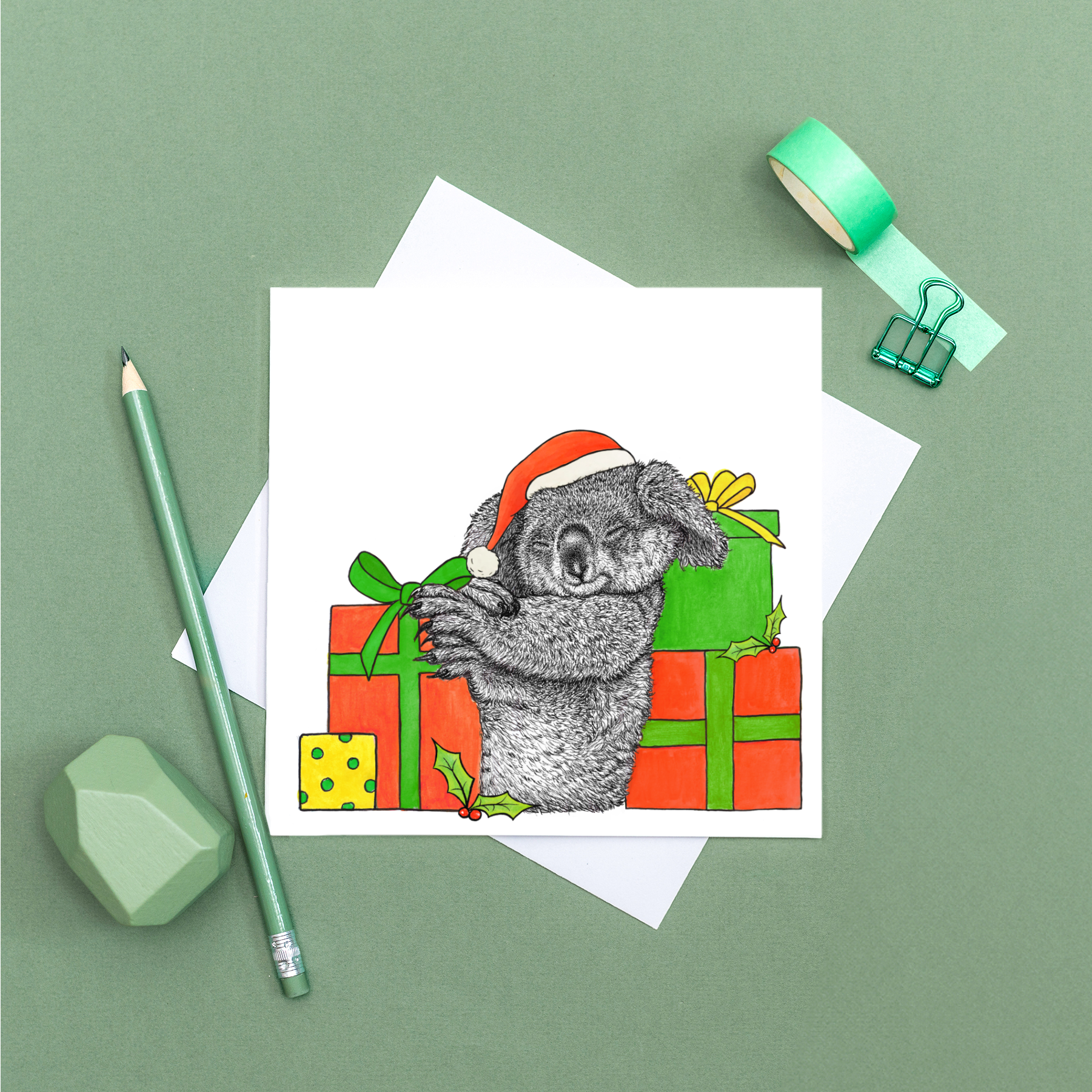 Wild Lines - Vendita all'ingrosso Biglietti di auguri di Natale - Biglietto di Natale con animali - Koala//Cartoline di Natale ecologiche4
