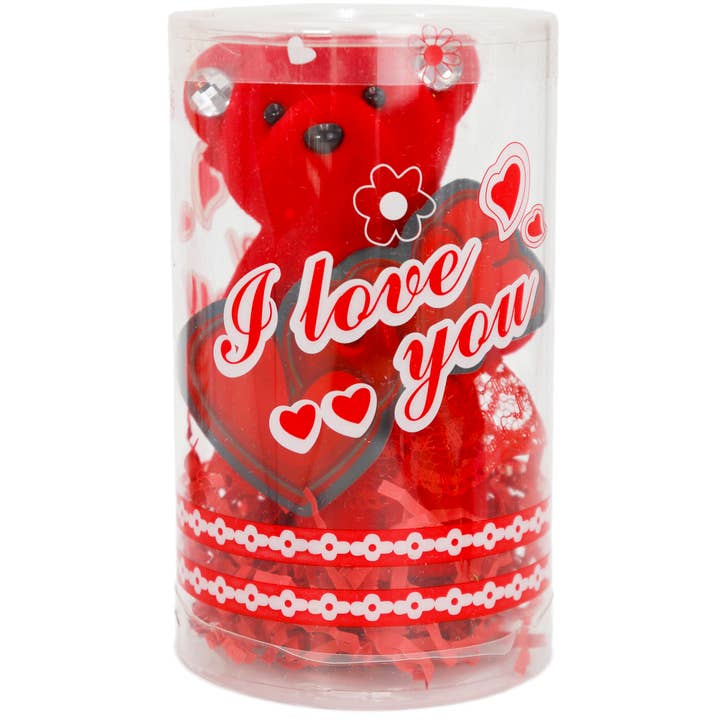 Cap Zone - Wholesale Decorative Tabletop Object - I Love You Foam Bear Gift Barrel Box3