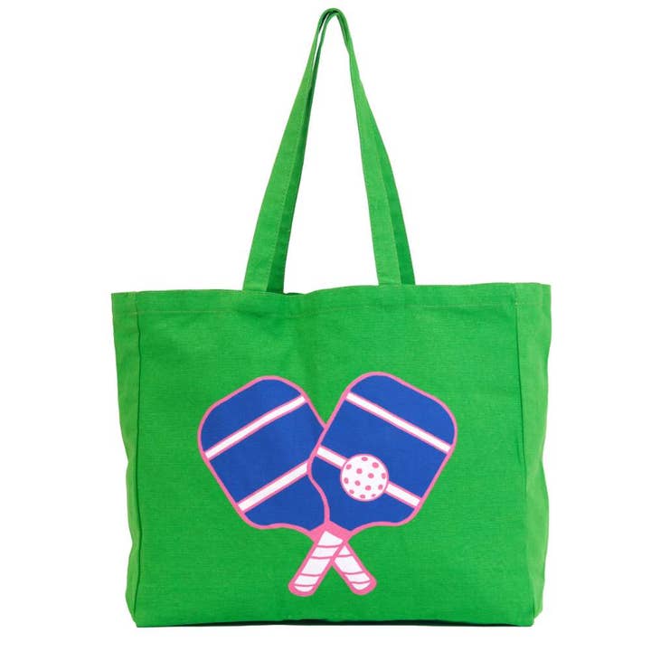 rockflowerpaper - Wholesale Tote Bag - Women's - PICKLEBALL GREEN Little Shopper Tote Bag