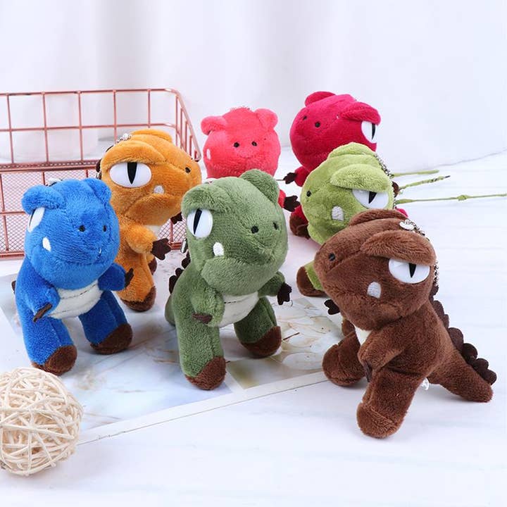 PR GROUPS LLC - Wholesale Keychain – Child - Dinosaur Pendant T-Rex Plush Toy Keychain3