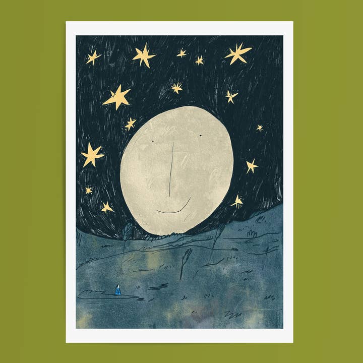 'Rising With You Moon' Naturligt himmelsk kunsttryk for engroshandel hos bigfatbambini