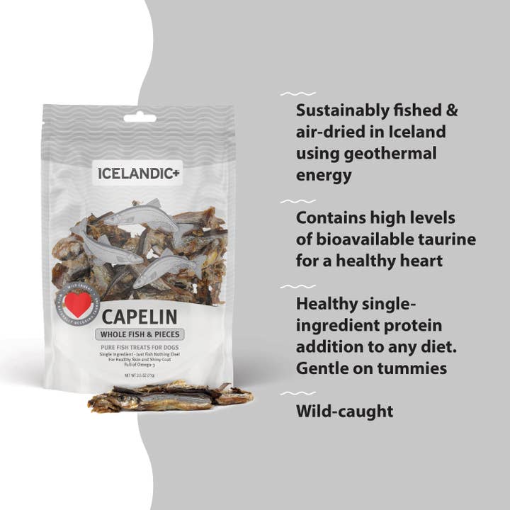 Icelandic+ - Wholesale Pet Treats - Dog - Capelin Whole Fish & Pieces Dog Treats2