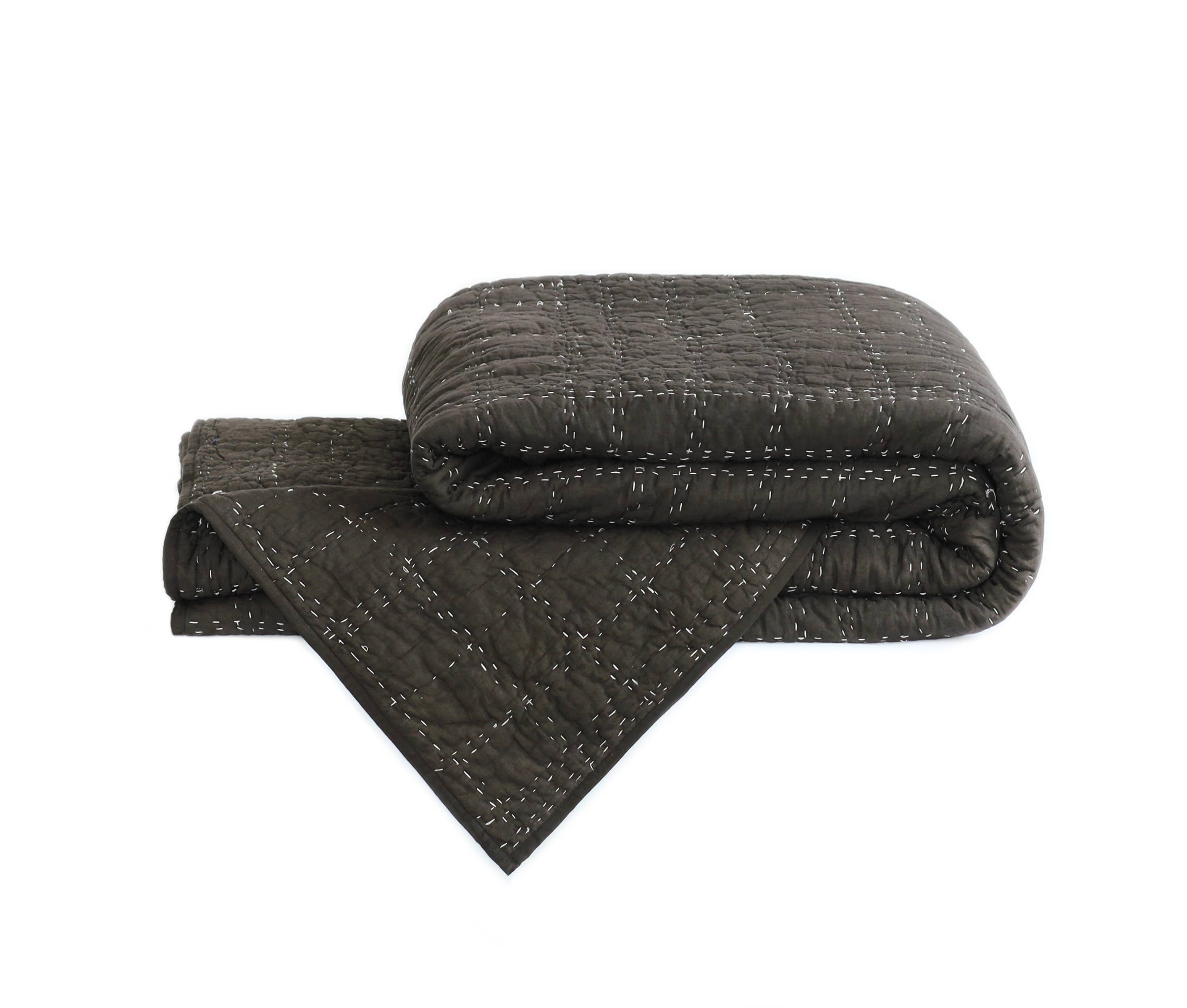 Neem Living - Wholesale Quilt - Check Box Quilt 92"x96"5