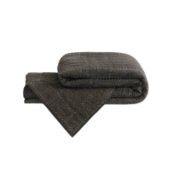 Neem Living - Wholesale Quilt - Check Box Quilt 92"x96"5