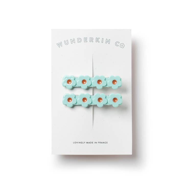 Pack de clips//Ensemble de tresses en forme de fleur en verre à lait//WS pour la vente par Wunderkin Co.