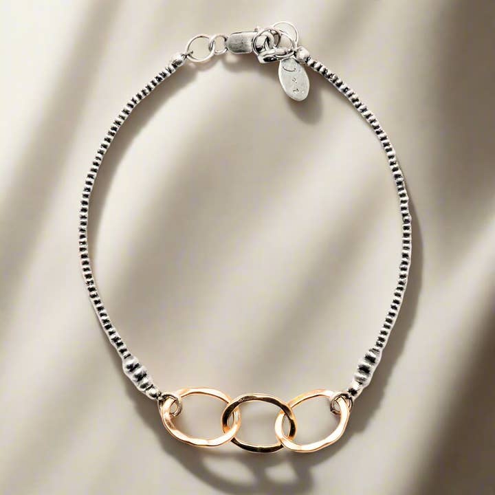 Golden Link Bracelet for wholesale by J + I Jewelry