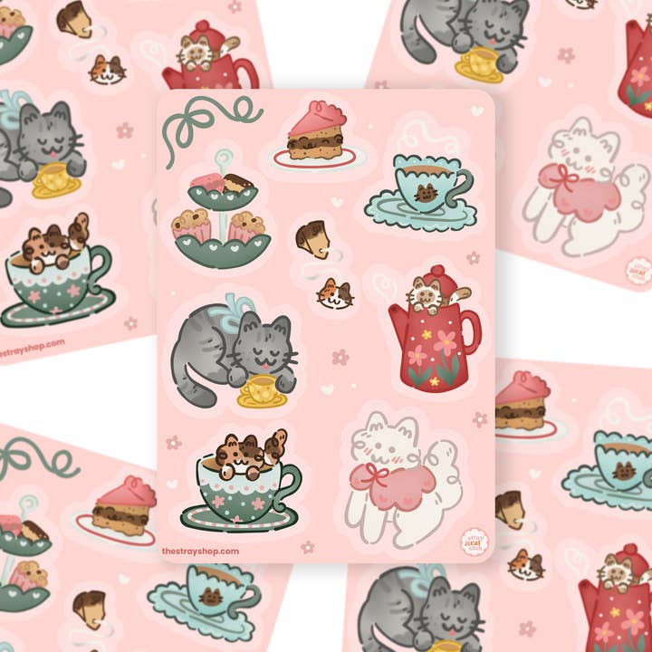 The Stray Shop - Wholesale Sticker - Afternoon Kit-Teas Sticker Sheet1