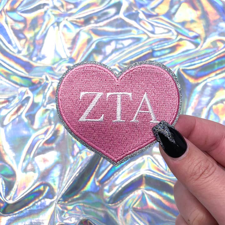 The Crafty Engineer - Wholesale Patch - Zeta Tau Alpha Heart Sorority Iron-On Patch