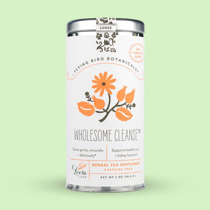 Wholesome Cleanse – Loose Leaf Tin for wholesale by Flying Bird Botanicals