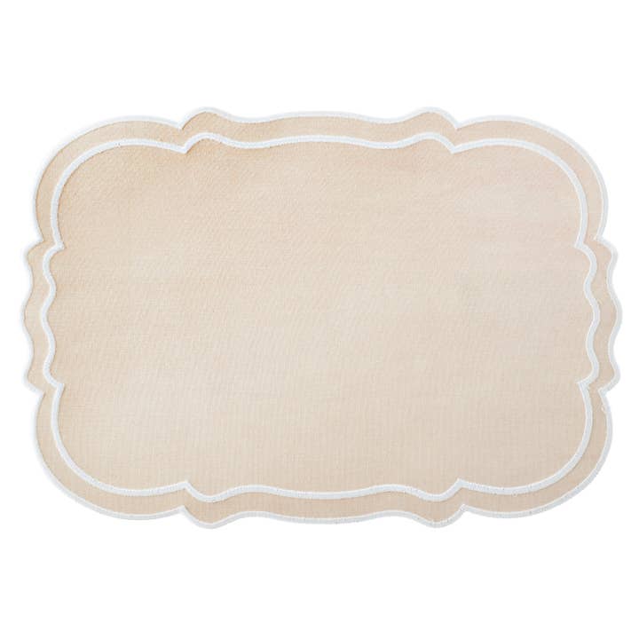 H&H - Wholesale Placemat - Set of 4 Beige Cotton Placemats 48x33 cm
