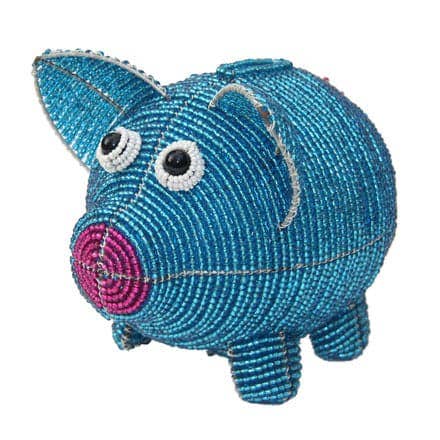 Piggy Bank, Blue for wholesale by Beadworx By Extol Accessories Ltd.