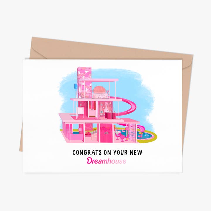 Tarjeta de felicitación para el nuevo hogar de Congrats on Your (Barbie) Dreamhouse para venta al por mayor de Shop Trimmings
