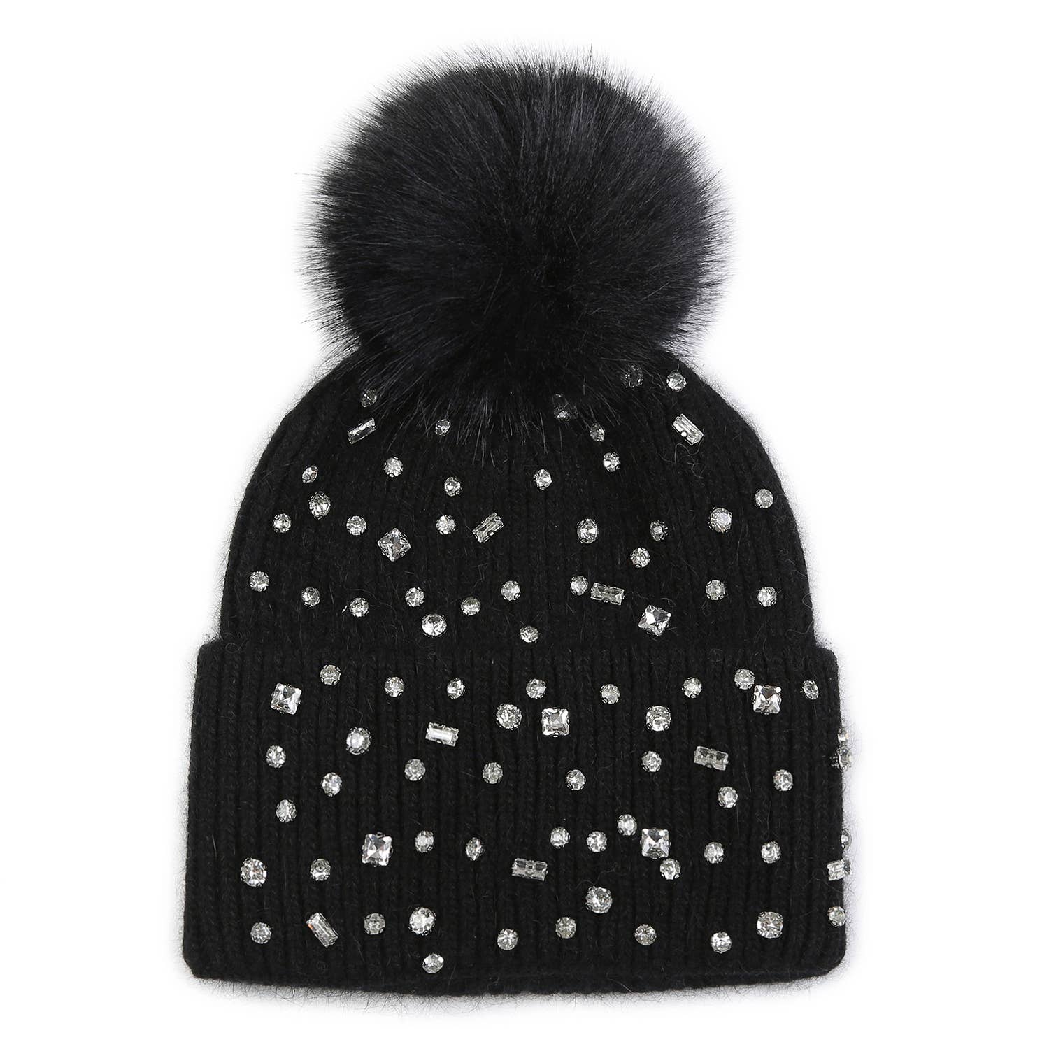 PEACH ACCESSORIES – Engroshandel Beanie - Dame – Glitrende Juvel Pompom Hat SD1153
