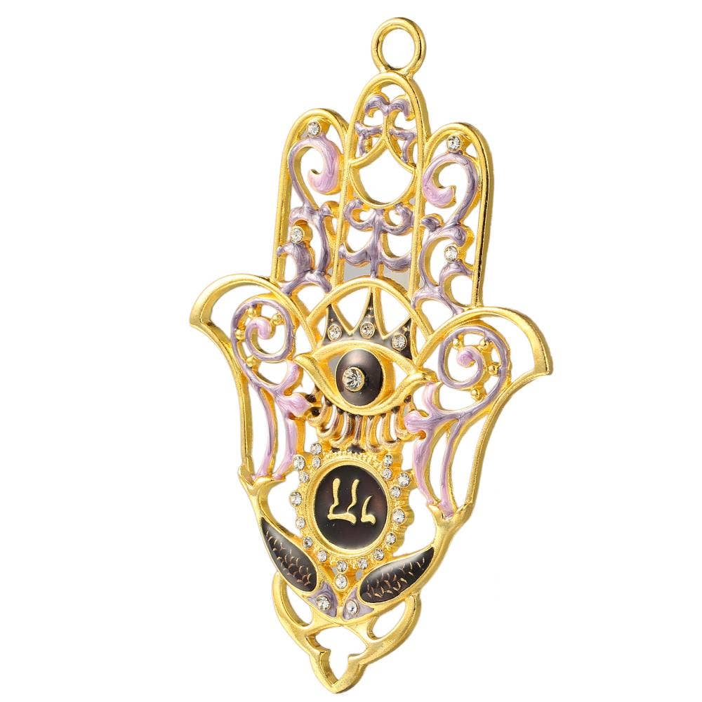 Matashi - Wholesale Decorative Tabletop Object - Matashi Hanging Hamsa with Evil Eye Wall Décor Ornament2