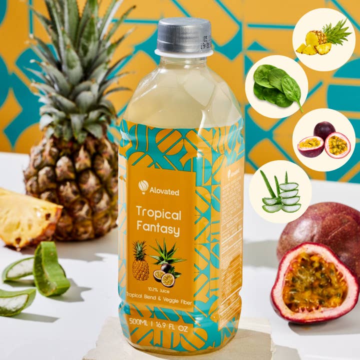 DaoHer Beverage - Wholesale Wellness Juice/Tonic - Alovated Tropical Fantasy Aloe Veggie Drink