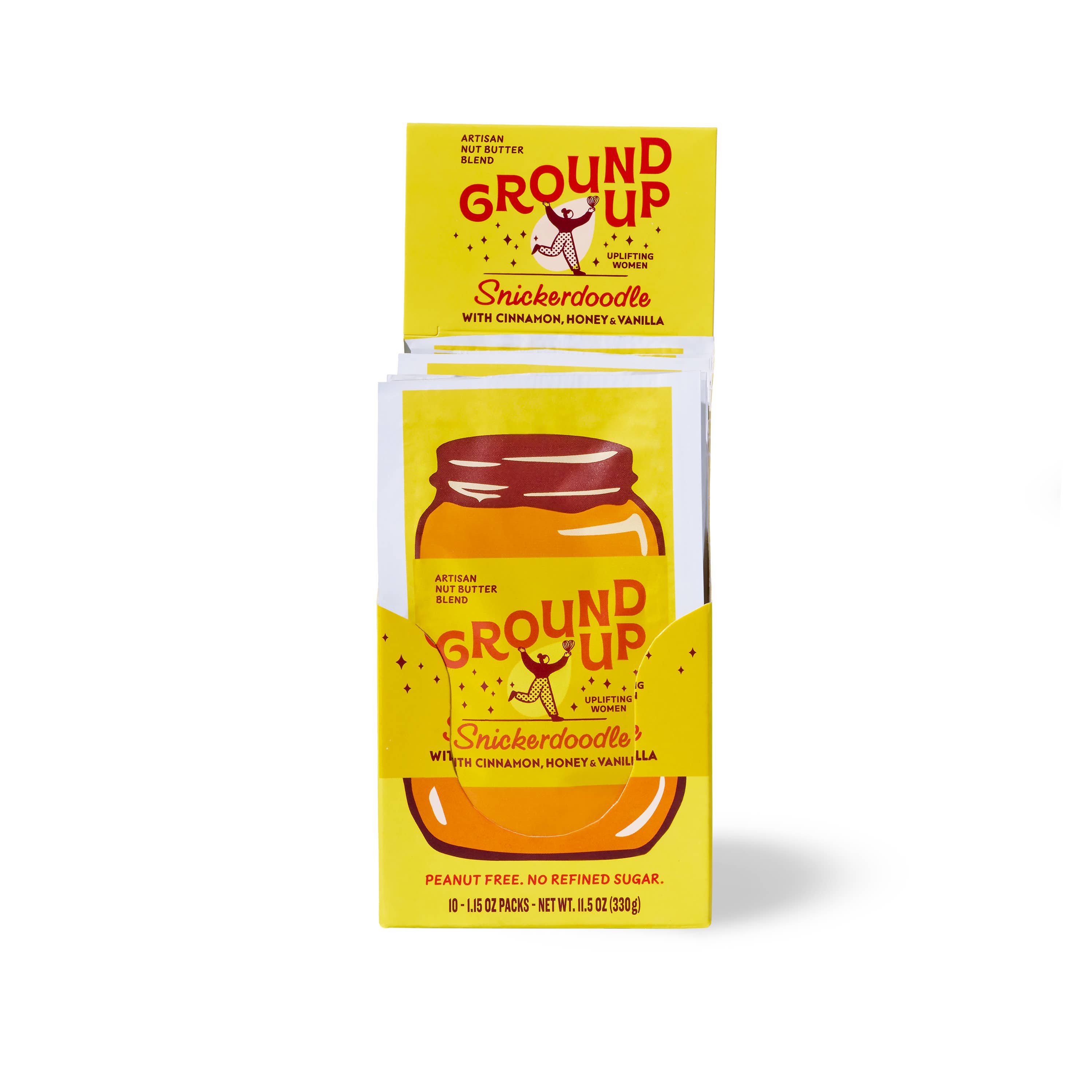Ground Up - Wholesale Nut Butter - Snickerdoodle Squeeze Packs (Caddy of 10)2