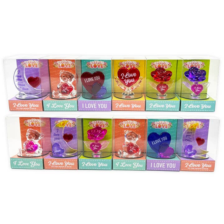 Novelty Brands - Wholesale Retailer Display - Home & Living - Celebrate Love Glass Keepsake Assortment Boxed - 12/Display2
