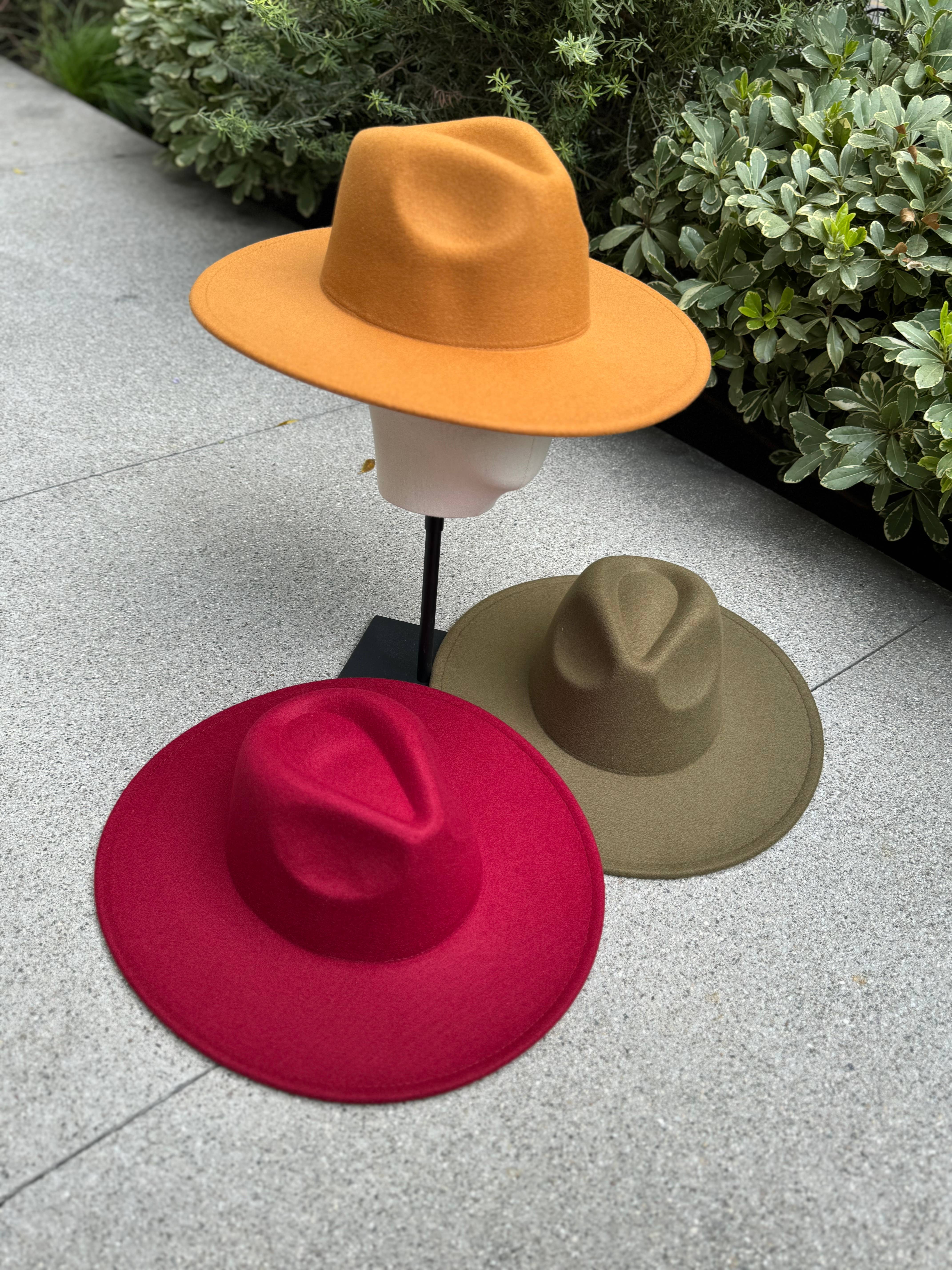 Love and Thyme – wholesale Fedora – Women’s – Best Seller! Vegan Felt wide Brim Panama hat in faux felt2