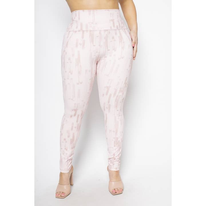 PLUS SIZE ACTIVEWEAR PRINT HIGH WAIST LEGGINGS for wholesale by Curve Market