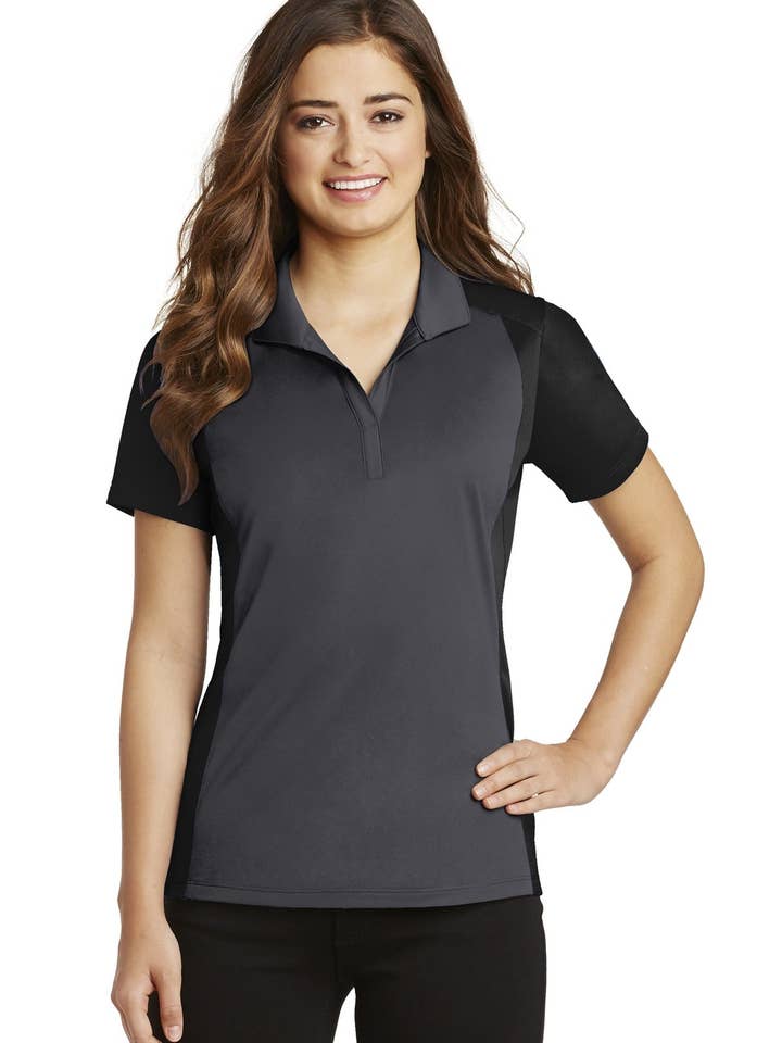 Ink Tees Custom T-Shirt Personalized Print, Premium Quality, Fast Turnaround, Multiple Colors Sport-Tek Women's Colorblock Micropique Sport-Wick Polo. LST652 for wholesale by Ink Tees Custom Tshirts
