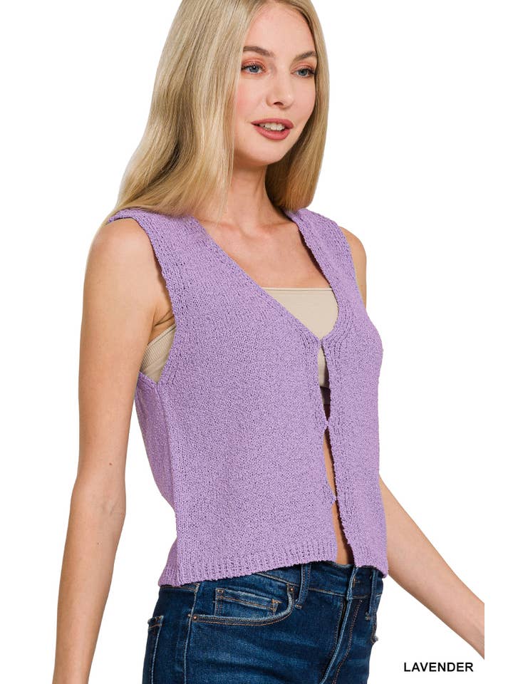 Vanilla Monkey - Wholesale Knit Top - Women's - Hook & Eye Sweater Vest