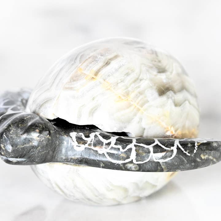 Tortuga Eclosionada de Mármol 1" para venta al por mayor de SS handcrafted Art