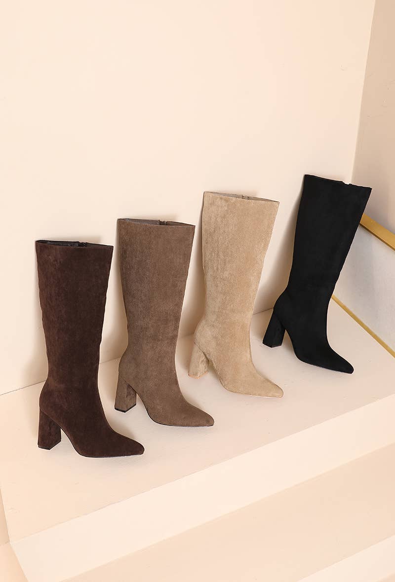 Joia Paris – wholesale Boots – Unisex – Square-heeled boots in faux suede H8-995H4