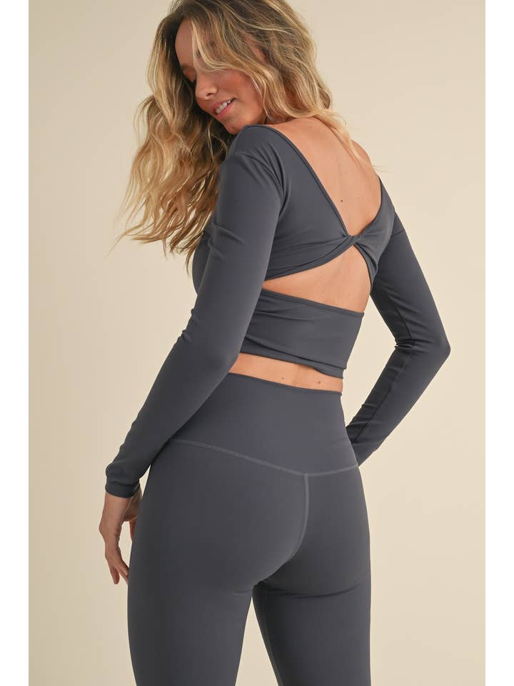 KIMBERLY C - Wholesale Athletic Top - Women's - Twist Back Long Sleeve Top58