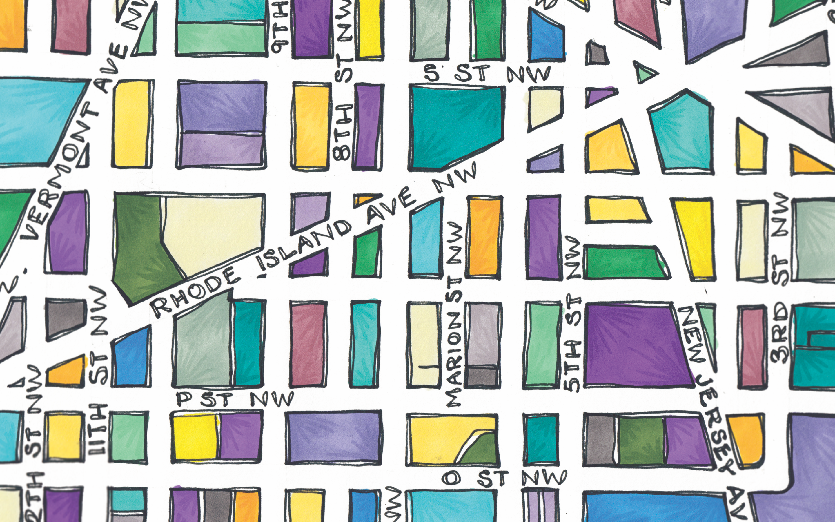 Terratorie Maps + Goods - Wholesale Everyday Greeting Card - Shaw Map Art Greeting Card1