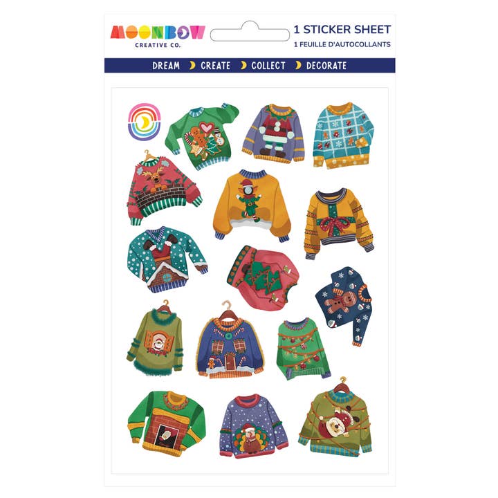 Knit Happens Glossy Sticker Sheet for wholesale by Moonbow Creative Co.